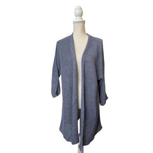 Eileen Fisher Organic Linen Open Front Long Cardigan